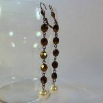 Long Earrings - White and b..